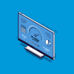 パソコンモニタに表示された通信速度測定結果