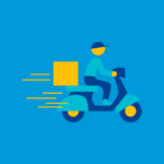 バイクで配達する人