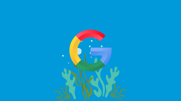 海の中のGoogleマーク