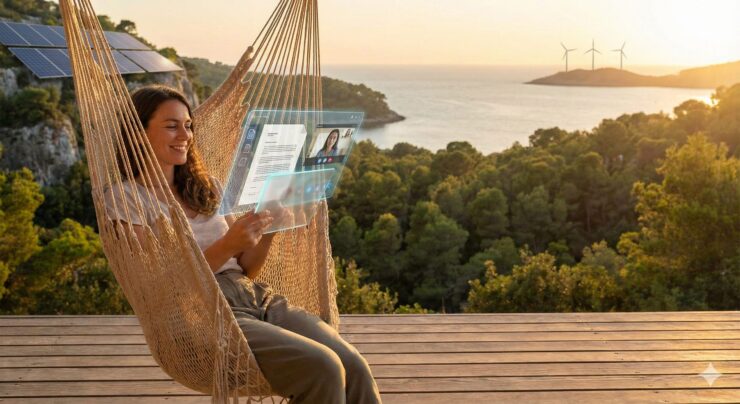  IOWNが実現する未来。場所を選ばない働き方と環境に優しいデジタル社会。