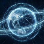 IOWN（アイオン）のイメージ図。地球を包む次世代光通信ネットワーク。